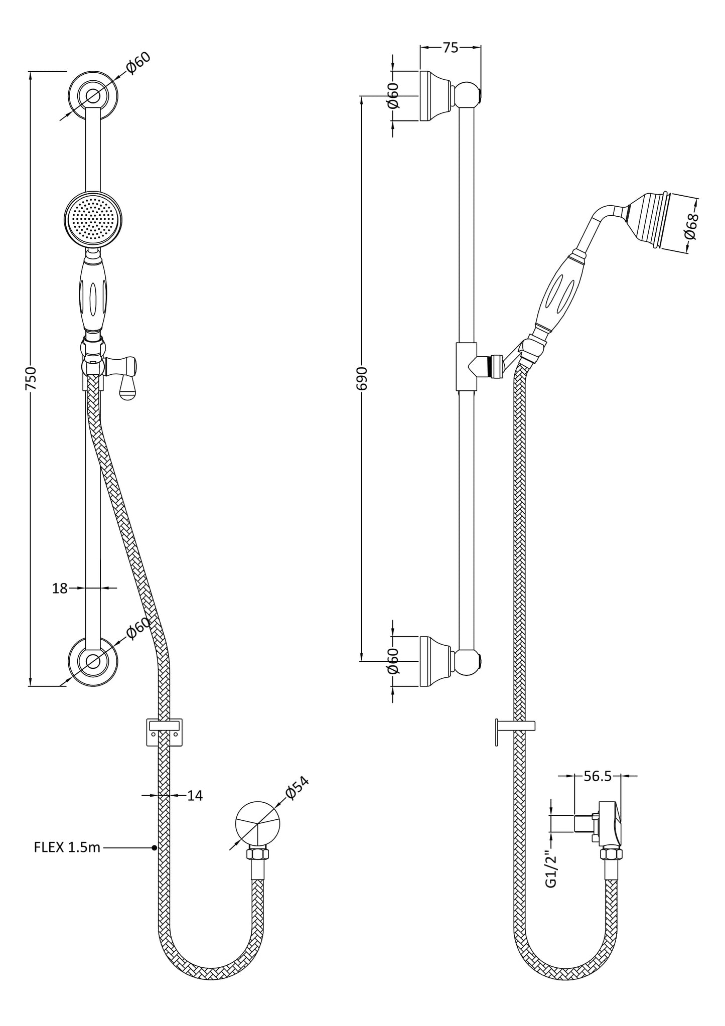 Nuie Traditional Slider Rail Kit