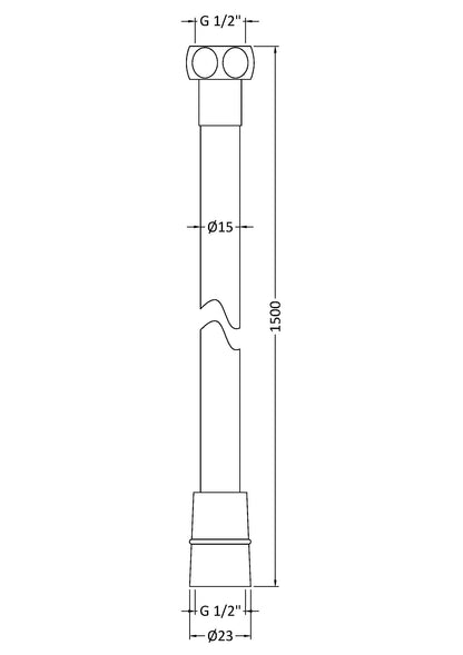 Hudson Reed Smooth Silver Flex - 1.5m