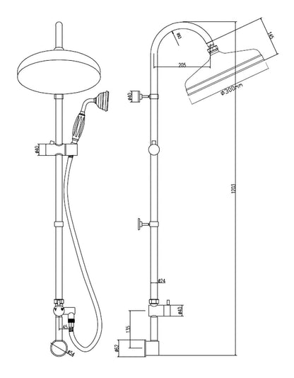 Nuie Rigid Riser Kit with concealed elbow