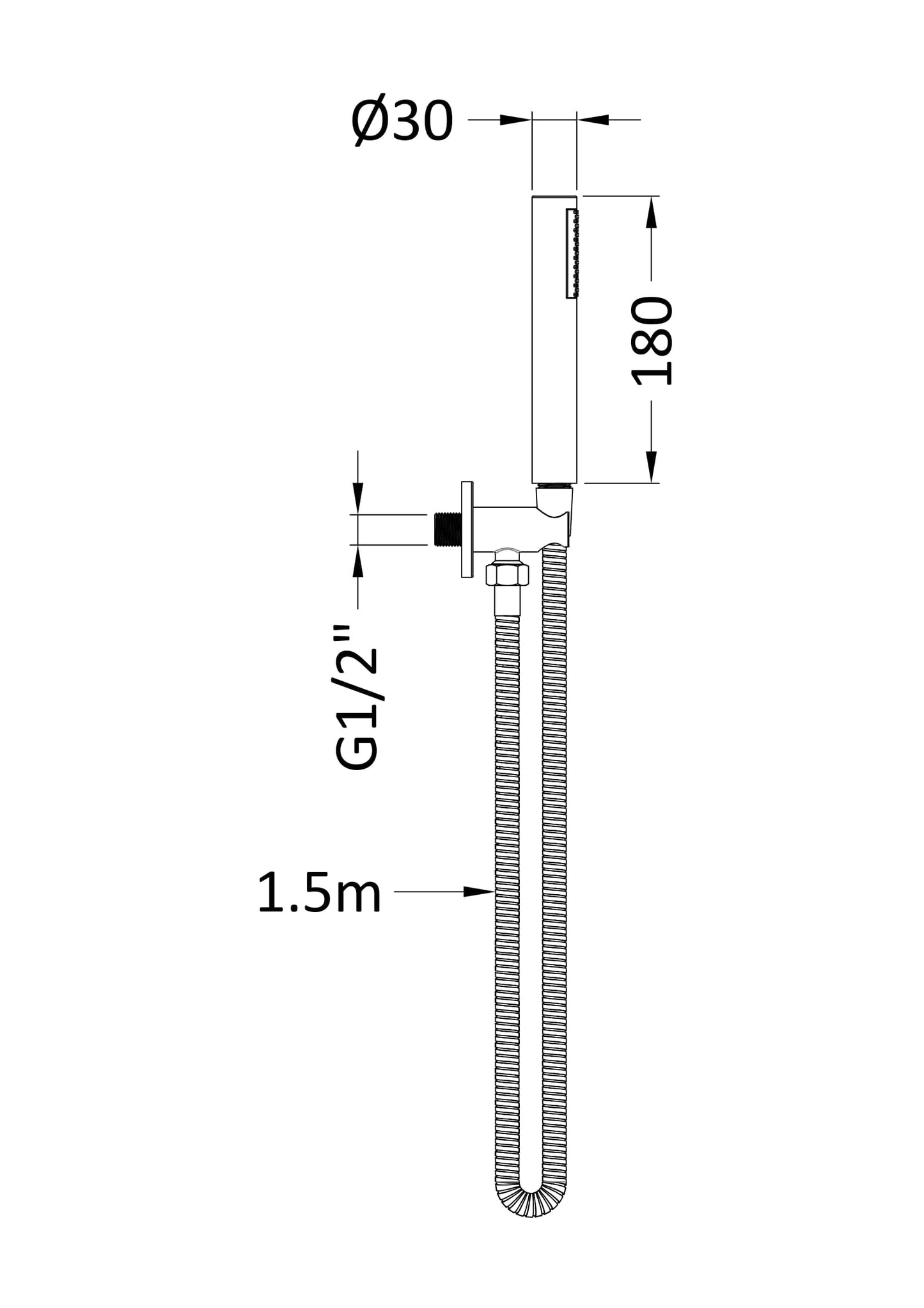 Hudson Reed Outlet Elbow, Parking Bracket, Flex and Handset