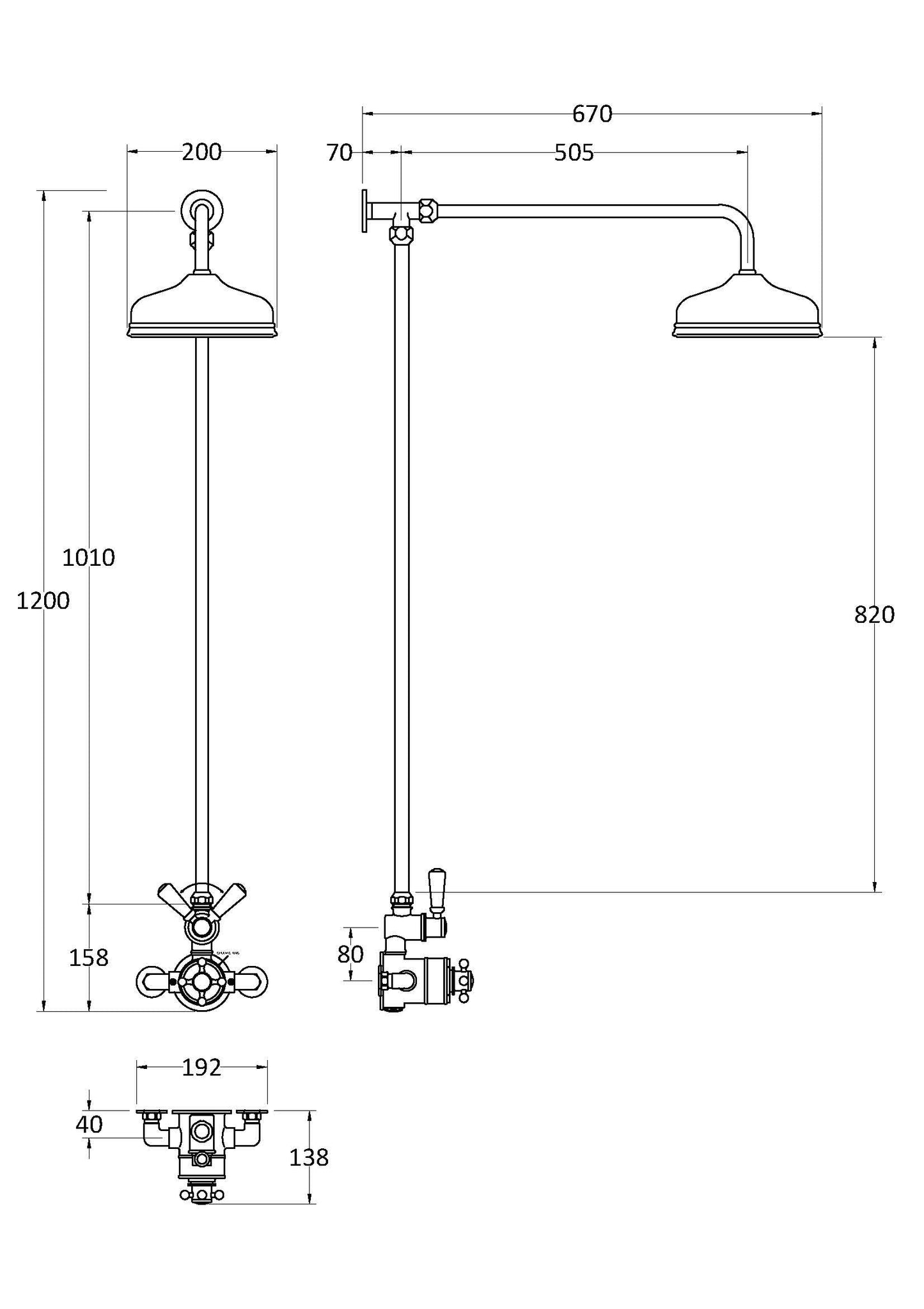 Hudson Reed Wall Mounted Thermostatic Shower Valve and Kit