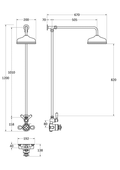 Hudson Reed Wall Mounted Thermostatic Shower Valve and Kit