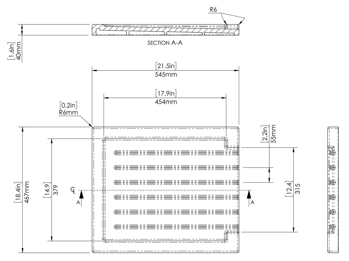 Nuie Sink Drainer 545 x 467 x 40