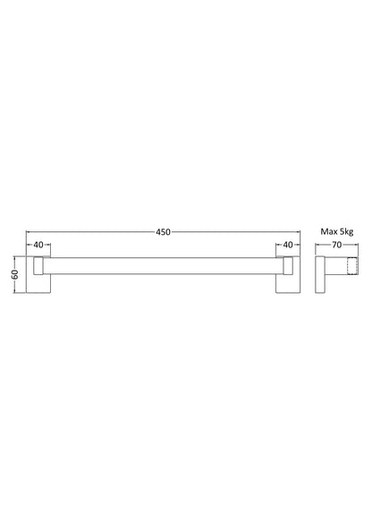 Hudson Reed Magnetic Towel Rail Holds up to 5kg weight