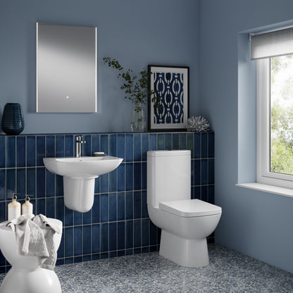 Nuie Ambrose Compact Semi Flush to Wall Toilet, Cistern & Seat