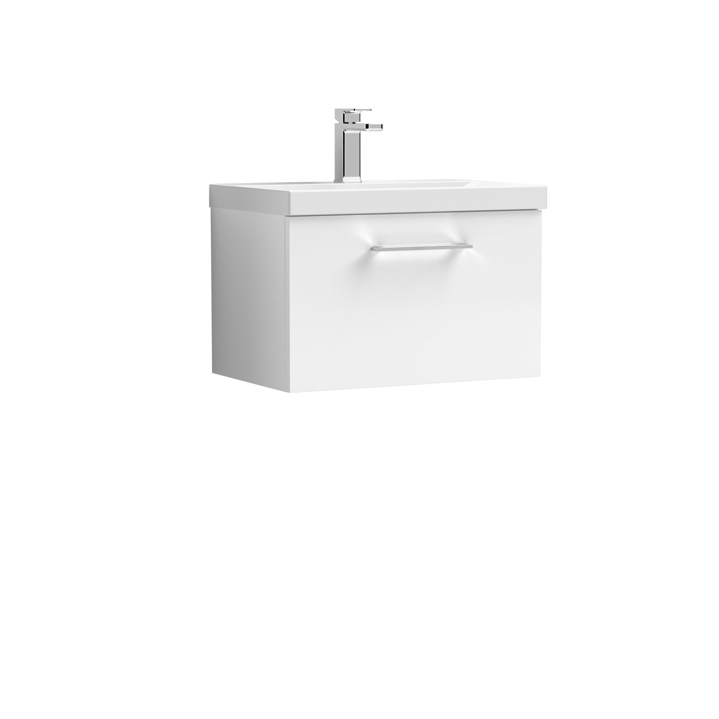 Nuie Arno 600mm Wall Hung 1 Drawer Vanity & Basin/worktop