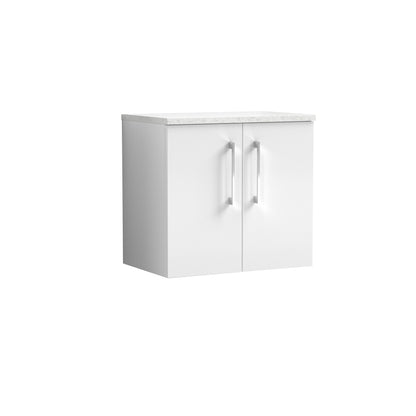 Nuie Arno 600mm Wall Hung 2 Door Vanity & Basin/Worktop