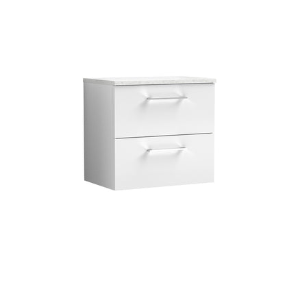 Nuie Arno 600mm Wall Hung 2 Drawer Vanity & Basin/worktop