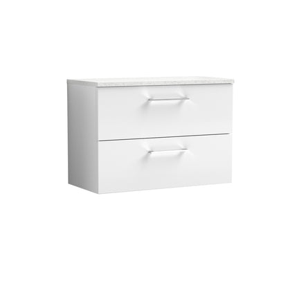 Nuie Arno 800mm Wall Hung 2 Drawer Vanity & Basin/worktop