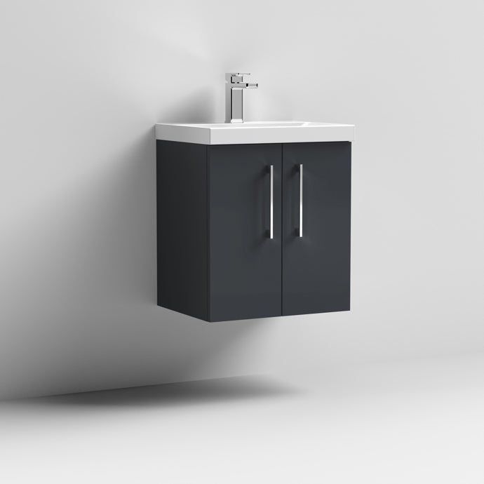 Nuie Arno 500mm Wall Hung 2 Door Vanity & Basin/worktop