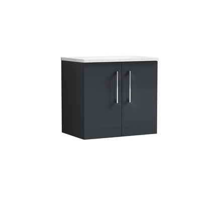 Nuie Arno 600mm Wall Hung 2 Door Vanity & Basin/Worktop