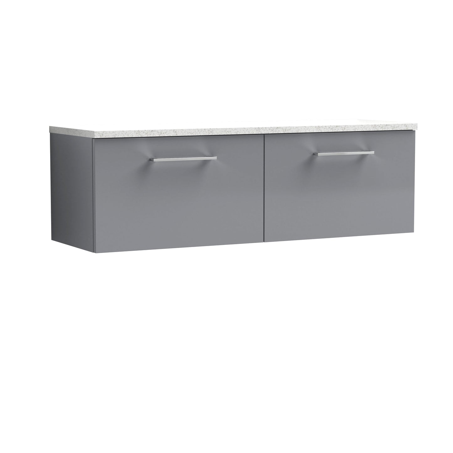 Nuie Arno 1200mm Wall Hung 2 Drawer Vanity & Double Basin/Worktop