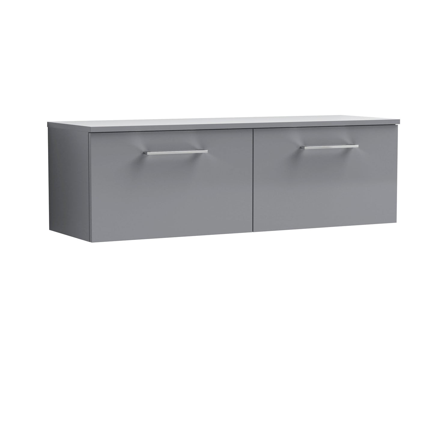 Nuie Arno 1200mm Wall Hung 2 Drawer Vanity & Double Basin/Worktop