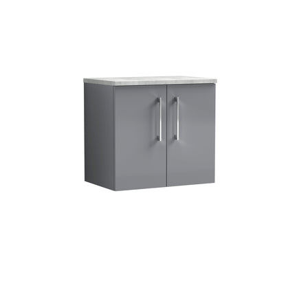 Nuie Arno 600mm Wall Hung 2 Door Vanity & Basin/Worktop