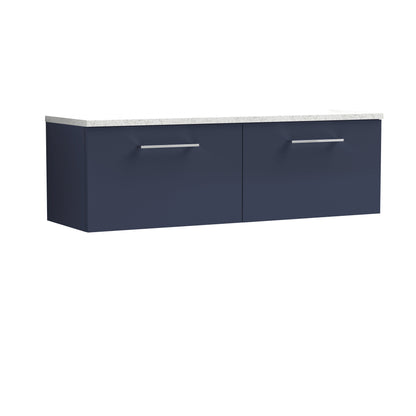 Nuie Arno 1200mm Wall Hung 2 Drawer Vanity & Double Basin/Worktop