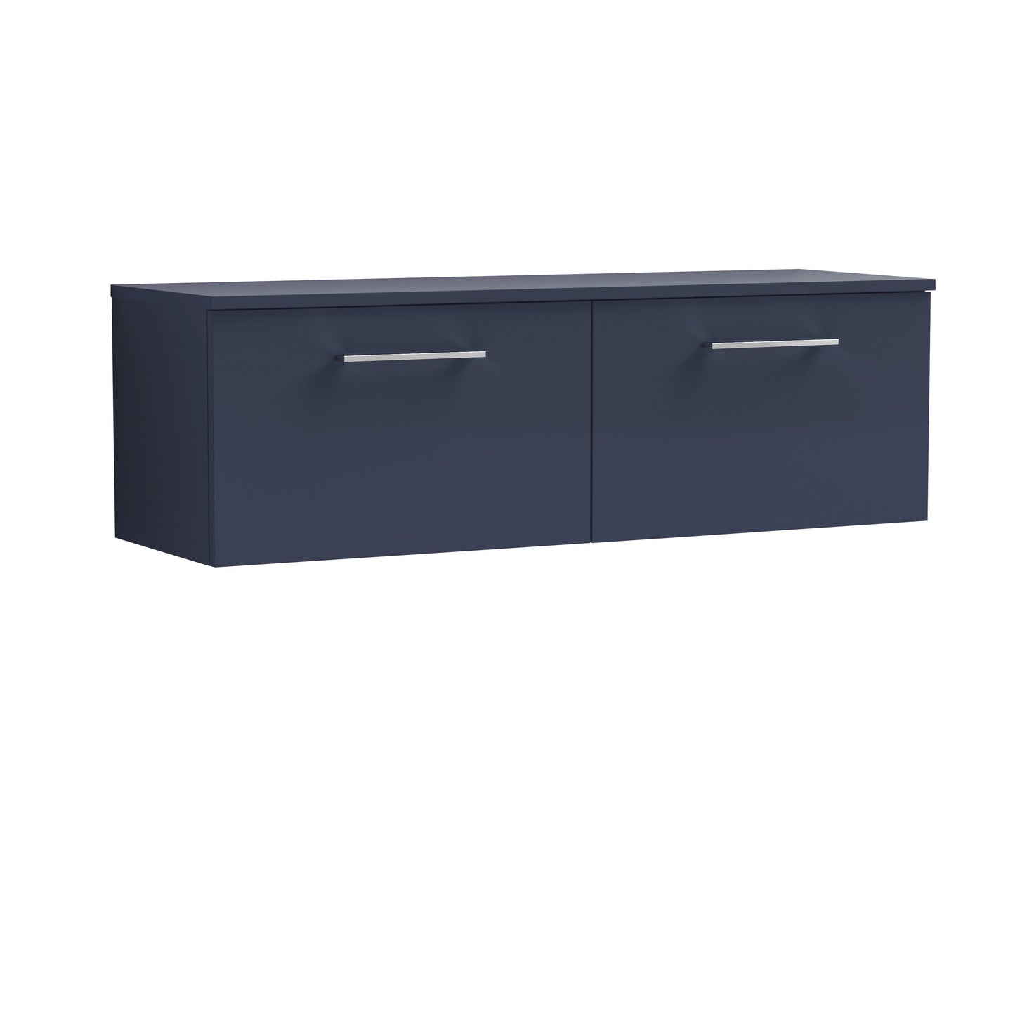 Nuie Arno 1200mm Wall Hung 2 Drawer Vanity & Double Basin/Worktop