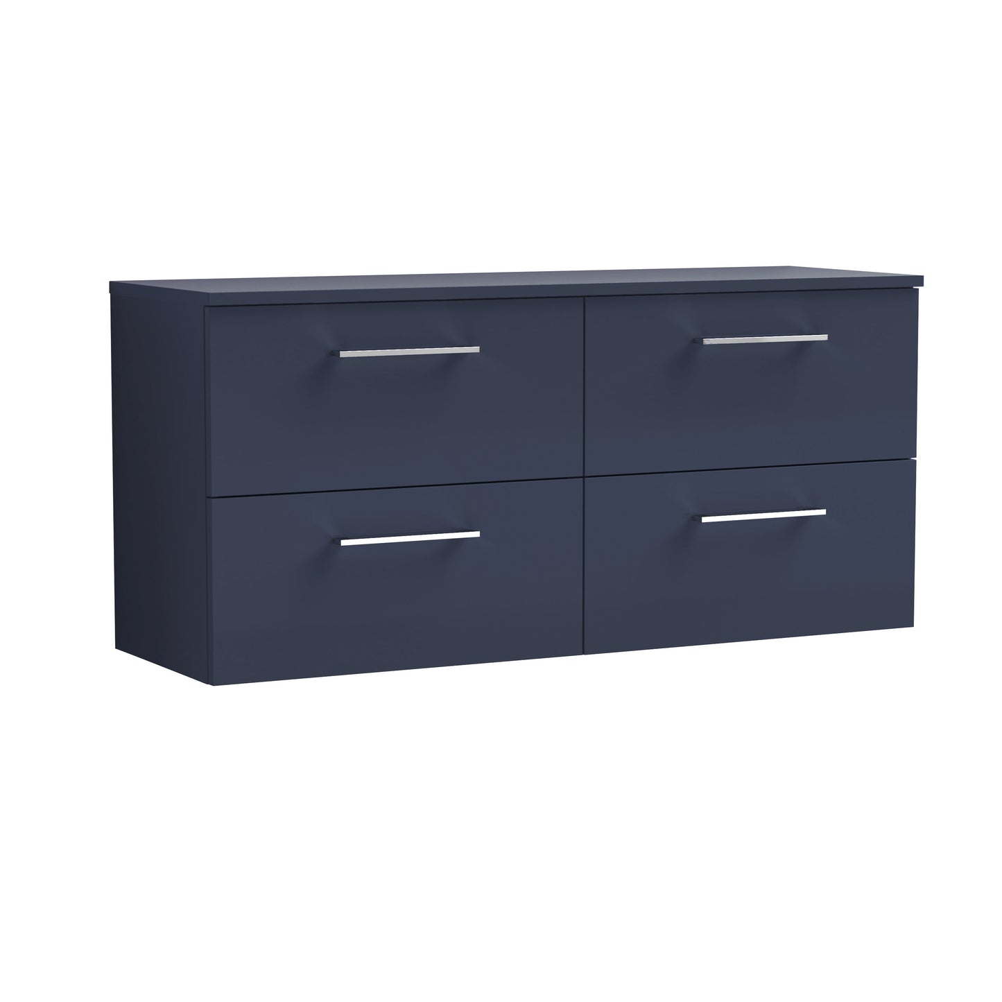 Nuie Arno 1200mm Wall Hung 4 Drawer Vanity & Double Basin/worktop