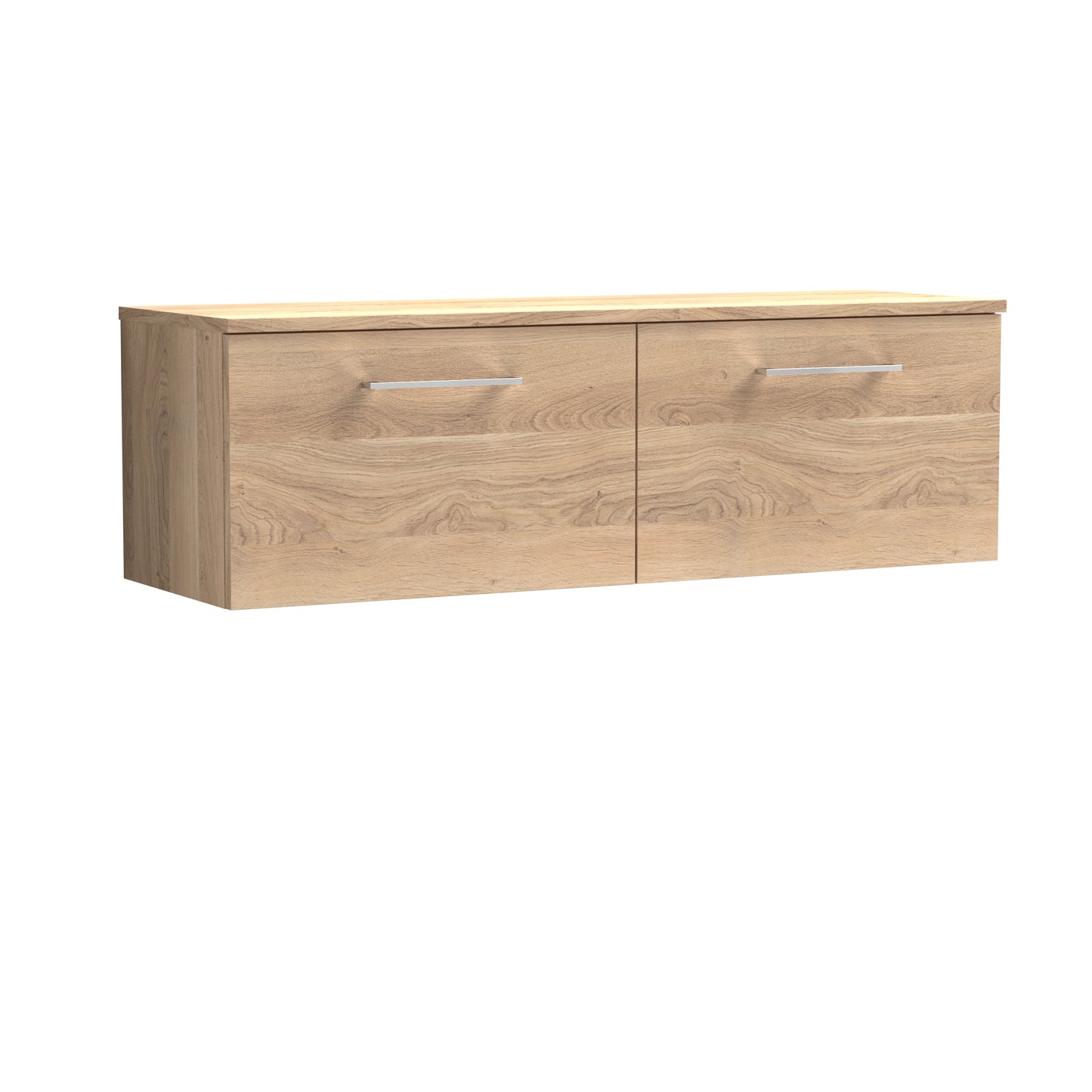 Nuie Arno 1200mm Wall Hung 2 Drawer Vanity & Double Basin/Worktop