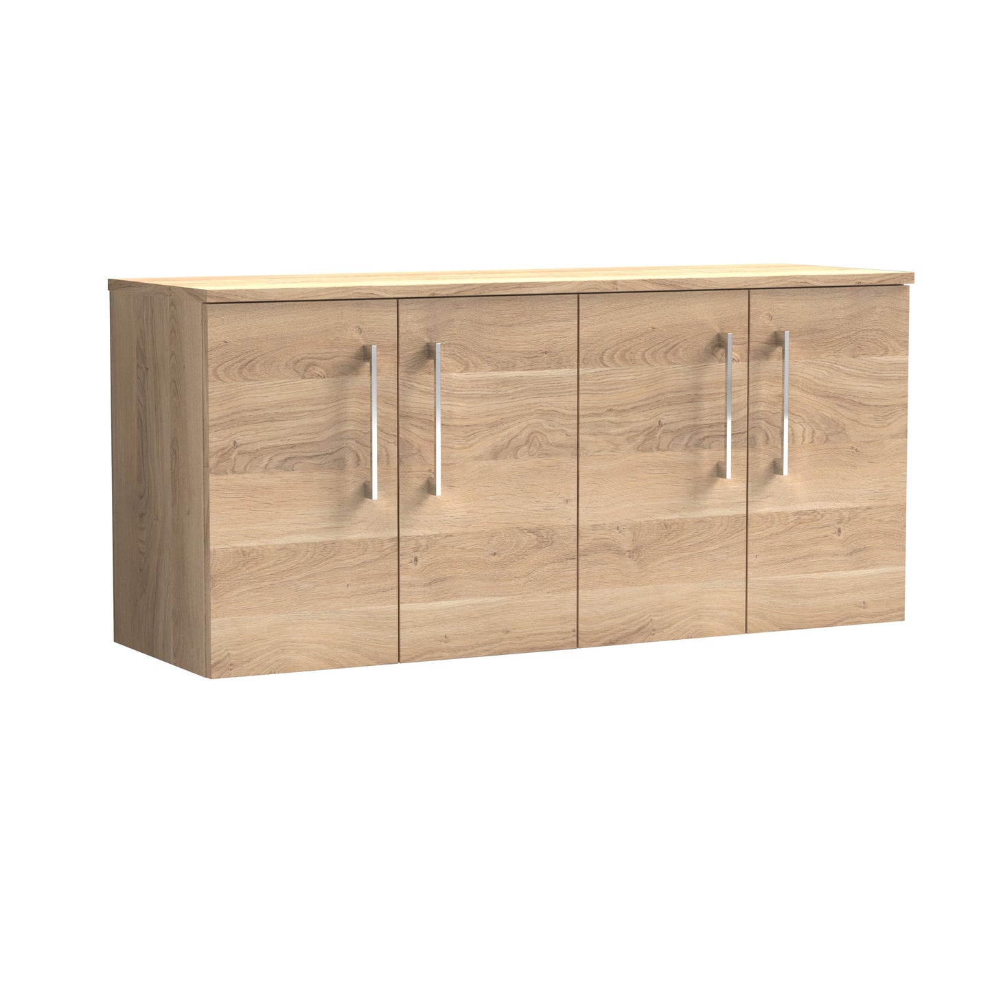 Nuie Arno 1200mm Wall Hung 4 Door Vanity & Double Basin/Worktop