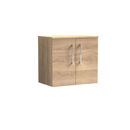 Nuie Arno 600mm Wall Hung 2 Door Vanity & Basin/Worktop