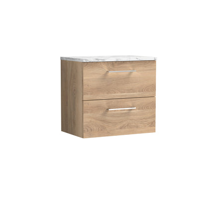 Nuie Arno 600mm Wall Hung 2 Drawer Vanity & Basin/worktop