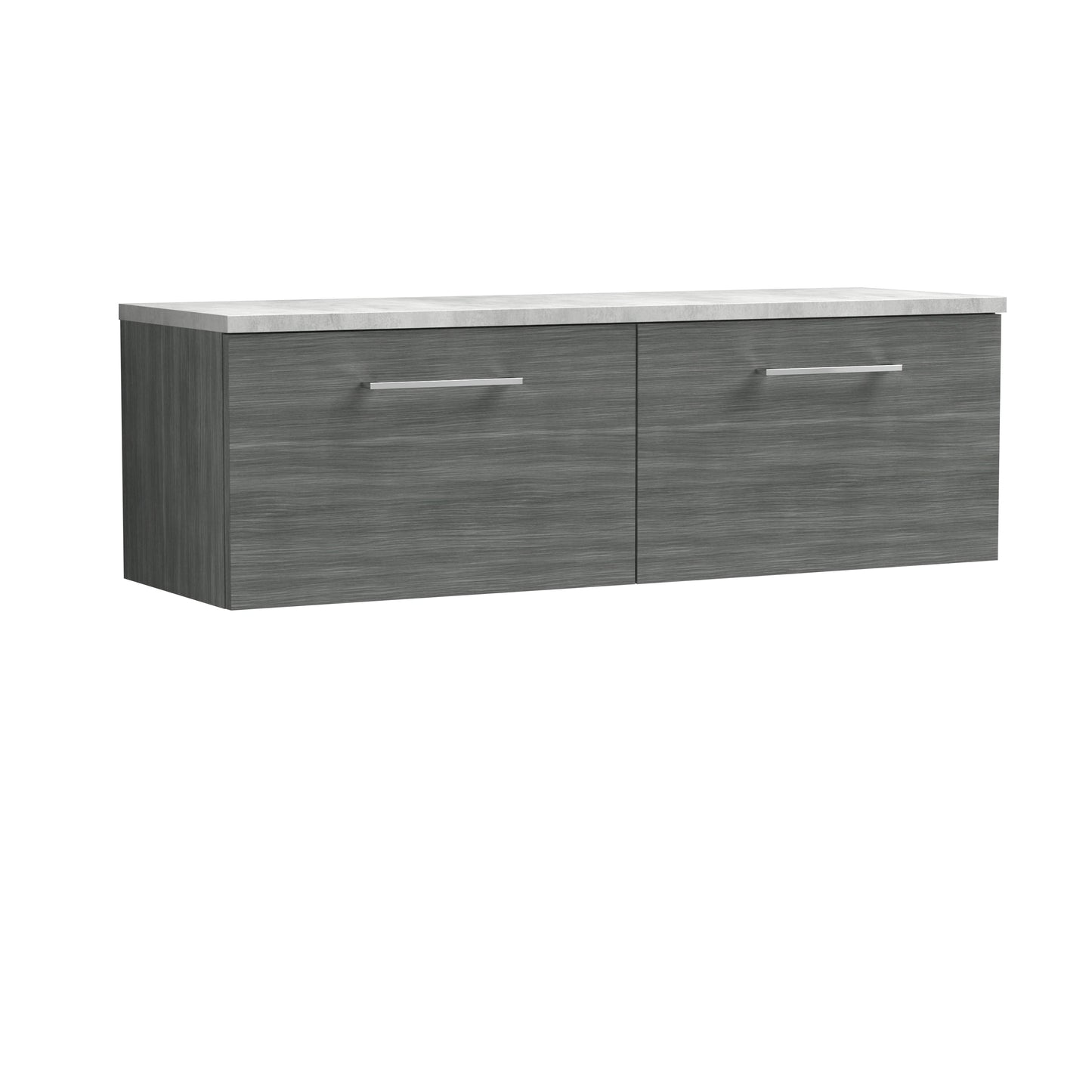 Nuie Arno 1200mm Wall Hung 2 Drawer Vanity & Double Basin/Worktop