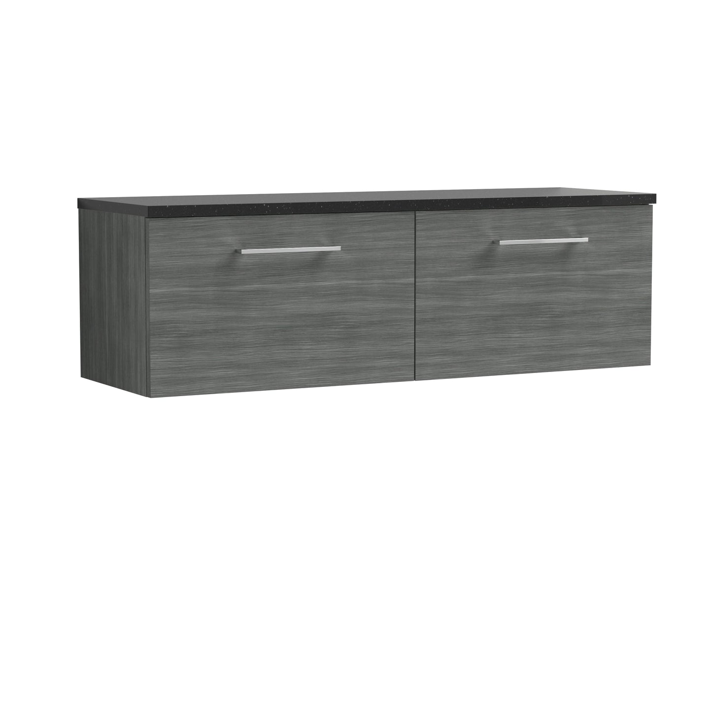 Nuie Arno 1200mm Wall Hung 2 Drawer Vanity & Double Basin/Worktop