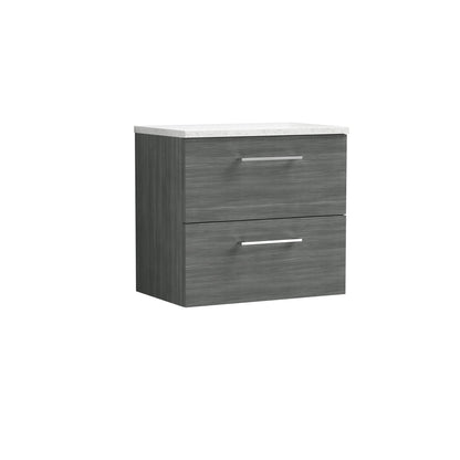 Nuie Arno 600mm Wall Hung 2 Drawer Vanity & Basin/worktop