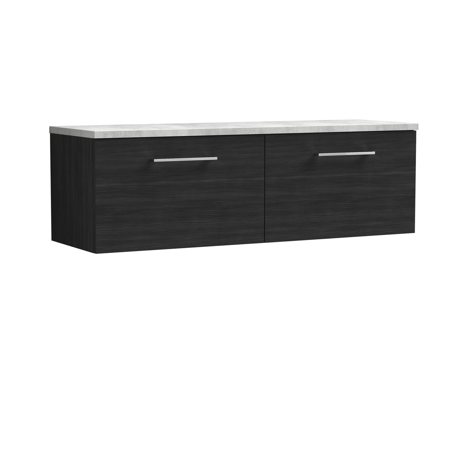 Nuie Arno 1200mm Wall Hung 2 Drawer Vanity & Double Basin/Worktop