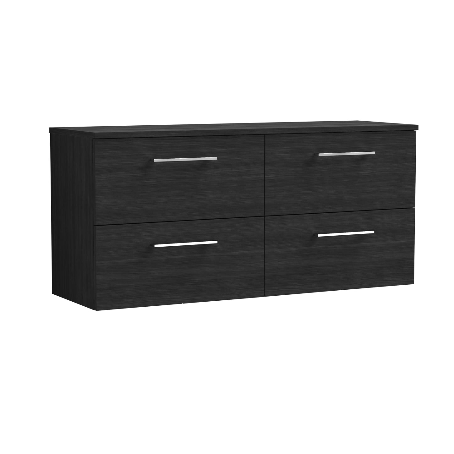 Nuie Arno 1200mm Wall Hung 4 Drawer Vanity & Double Basin/worktop