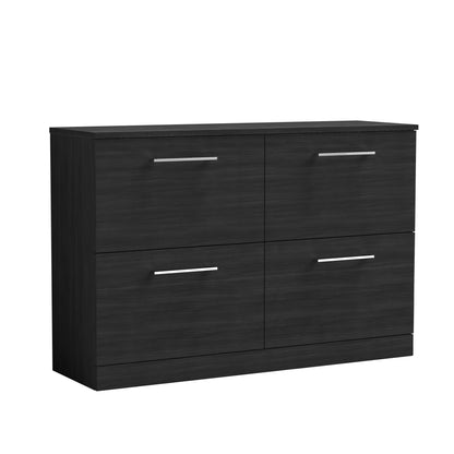 Nuie Arno 1200mm Floor Standing 4 Drawer Vanity & Double Basin/Worktop