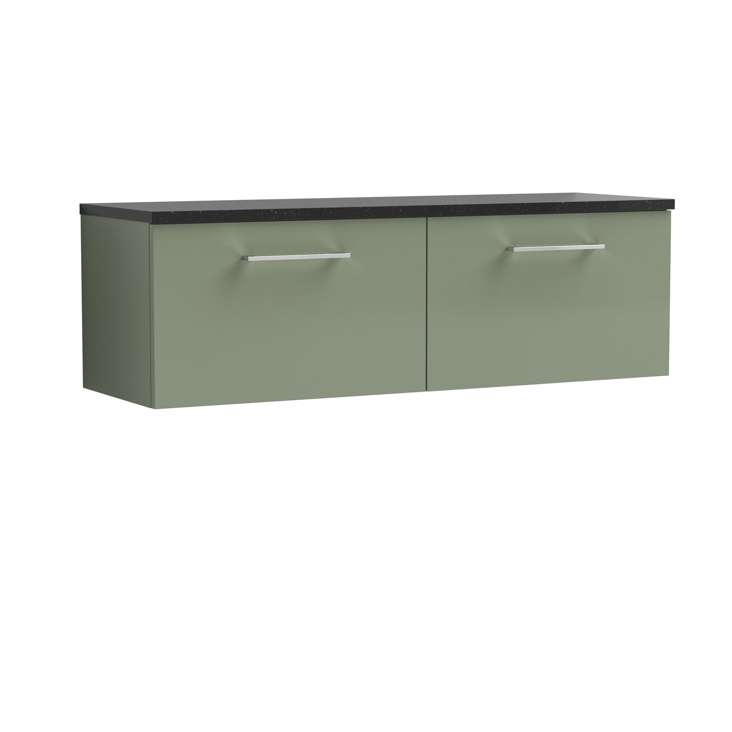 Nuie Arno 1200mm Wall Hung 2 Drawer Vanity & Double Basin/Worktop