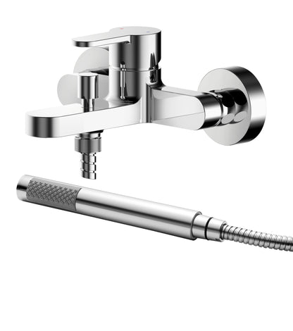 Nuie Arvan Round Bath Shower Mixer Wall Mounted with Kit