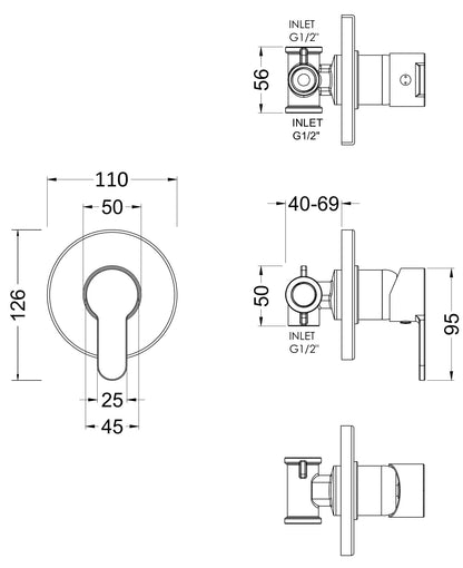 Nuie Arvan Manual Shower Valve