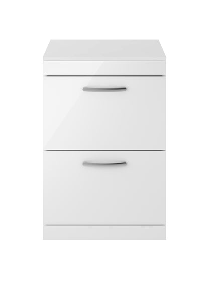 Nuie Athena Floor Standing 2-Drawer Vanity With Co-ordinating Worktop