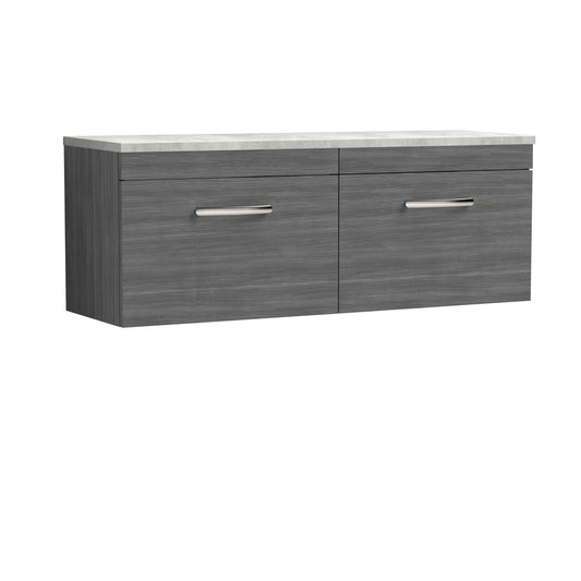 Nuie Athena Wall Hung 2-Drawer Unit & Laminate Worktop