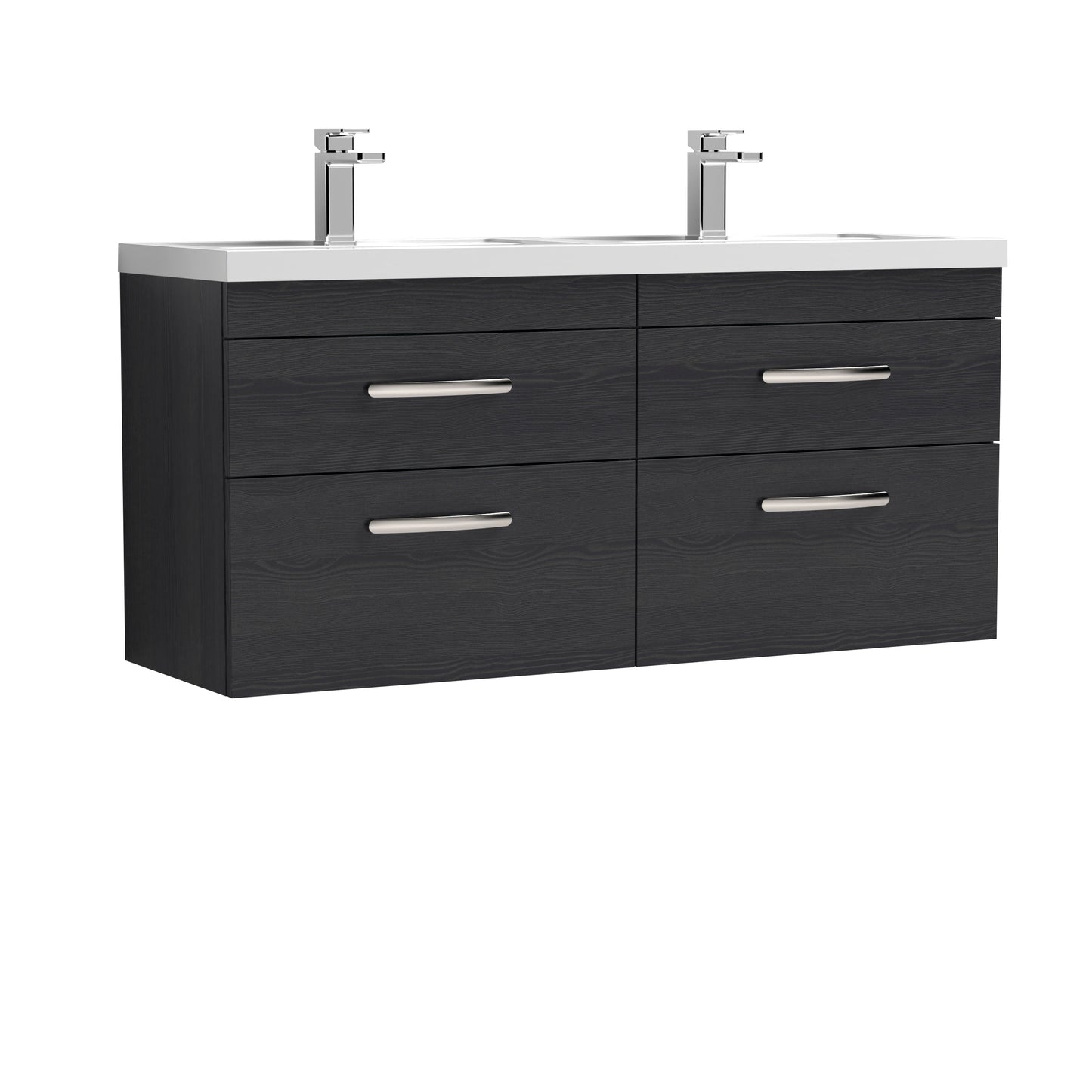 Nuie Athena Wall Hung 1200mm 4 Drawer Cabinet with Double Basin