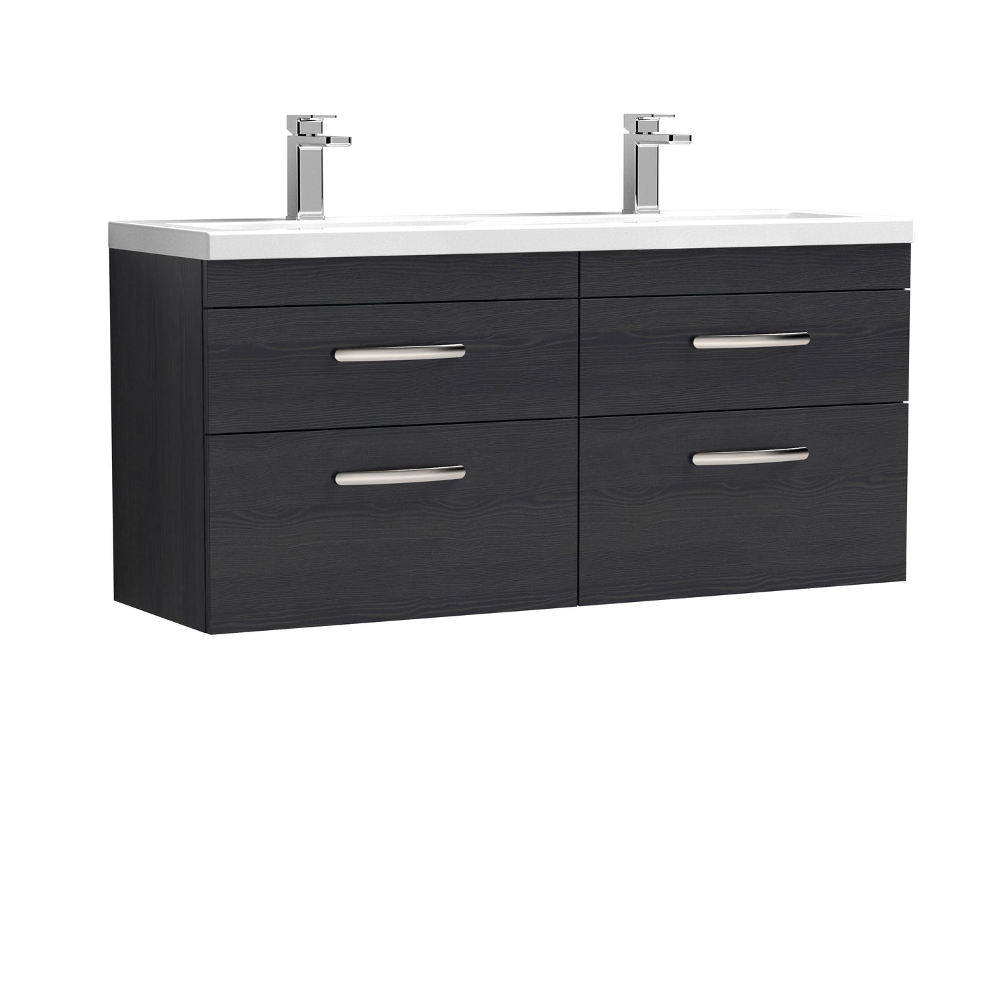 Nuie Athena Wall Hung 1200mm 4 Drawer Cabinet with Double Basin