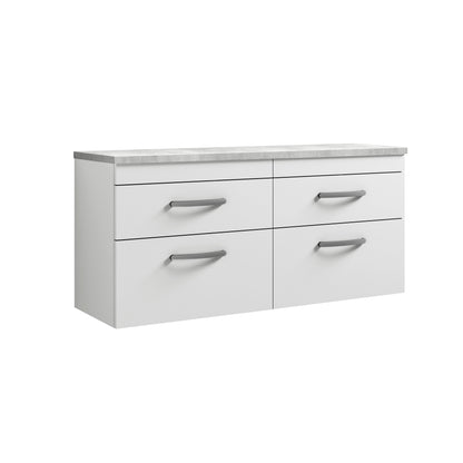 Nuie Athena 1200mm Wall Hung 4-Drawer Unit & Laminate Worktop