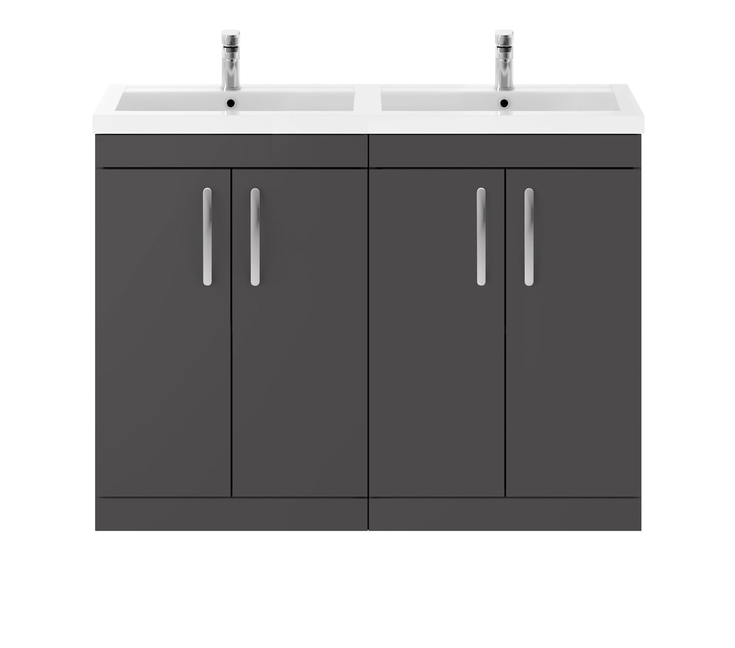 Nuie Athena 1200mm Floorstanding 4 Door Cabinet with Basin