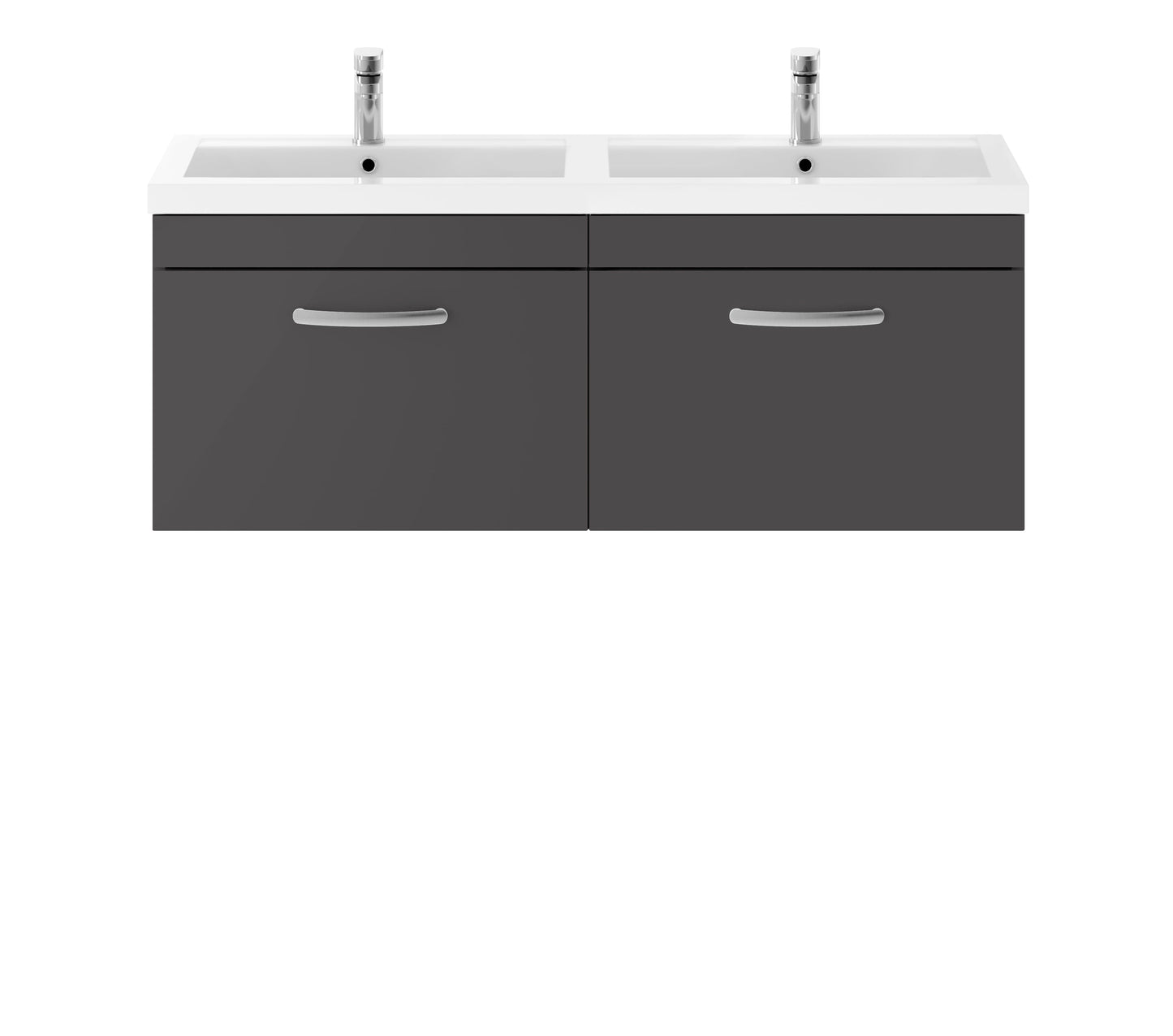 Nuie Athena Wall Hung 1200mm 2 Drawer Cabinet with Double Basin