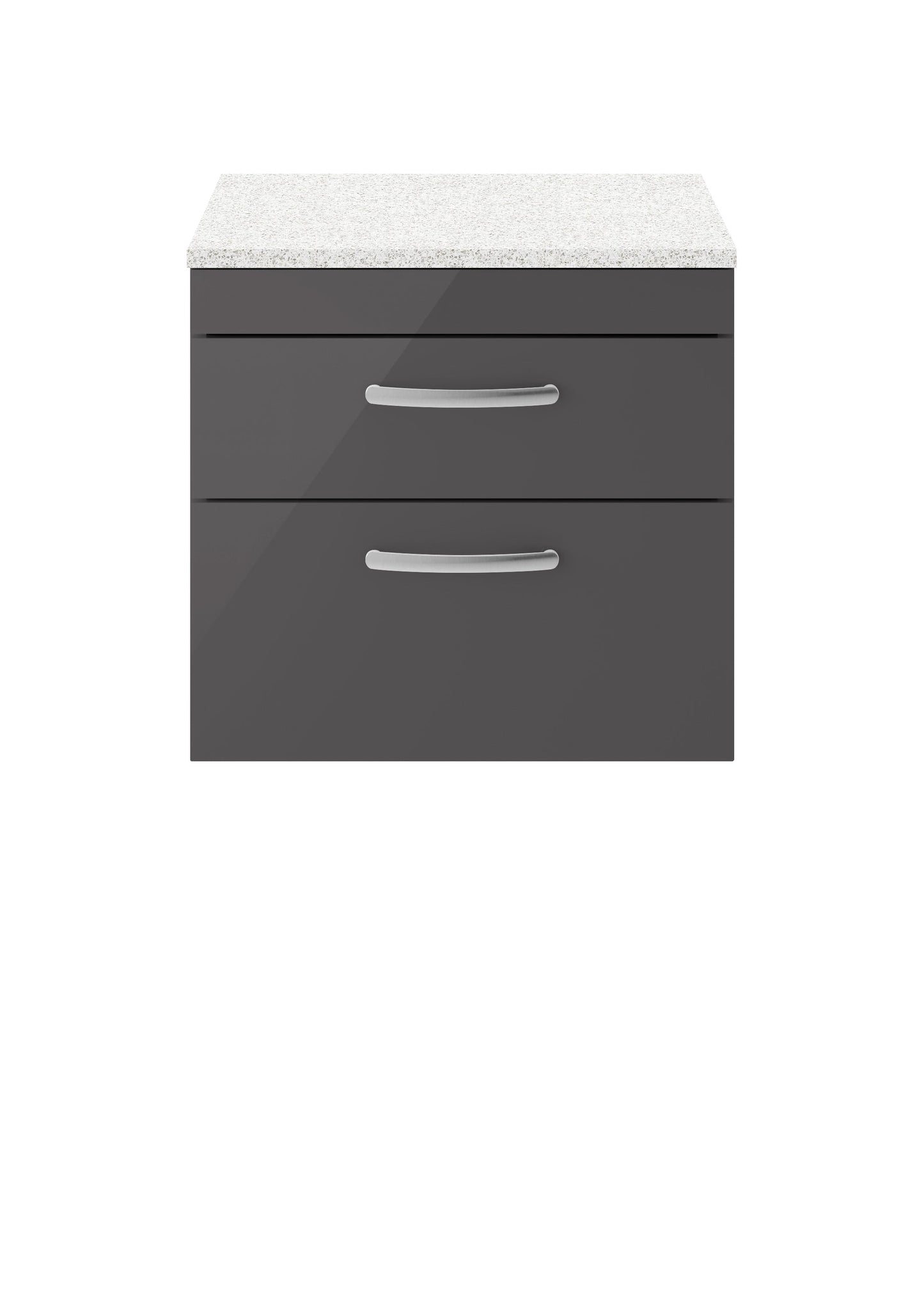 Nuie Athena Wall Hung Cabinet With Worktop - Gloss Grey