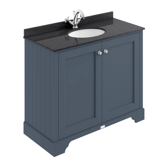 Bayswater 2 Doors Cabinet with Marble top and Bowl - Stiffkey Blue