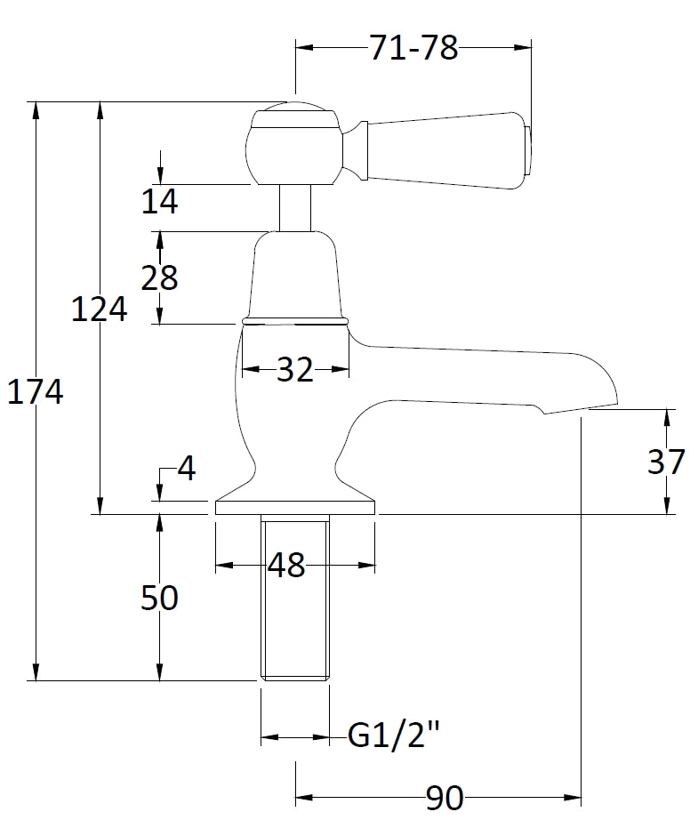 Hudson Reed Topaz Lever Dome Basin Taps