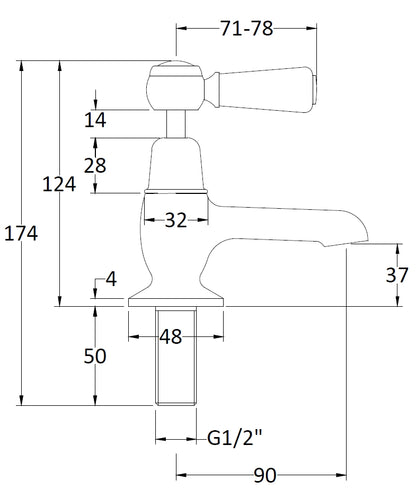 Hudson Reed Topaz Lever Dome Basin Taps