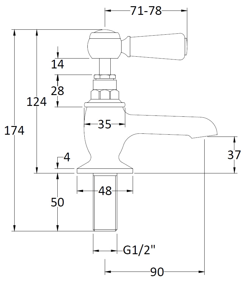 Hudson Reed Topaz Lever Hexagonal Basin Taps