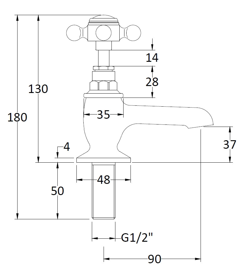 Hudson Reed Topaz Crosshead Hexagonal Basin Taps