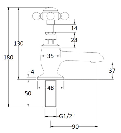 Hudson Reed Topaz Crosshead Hexagonal Basin Taps