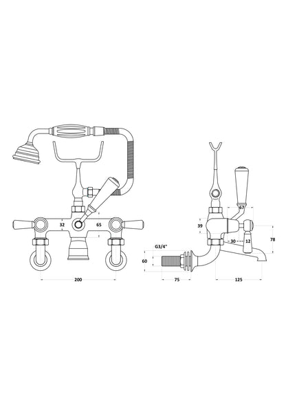 Hudson Reed Topaz Lever Dome Wall Mounted Bath Shower Mixer With shower kit