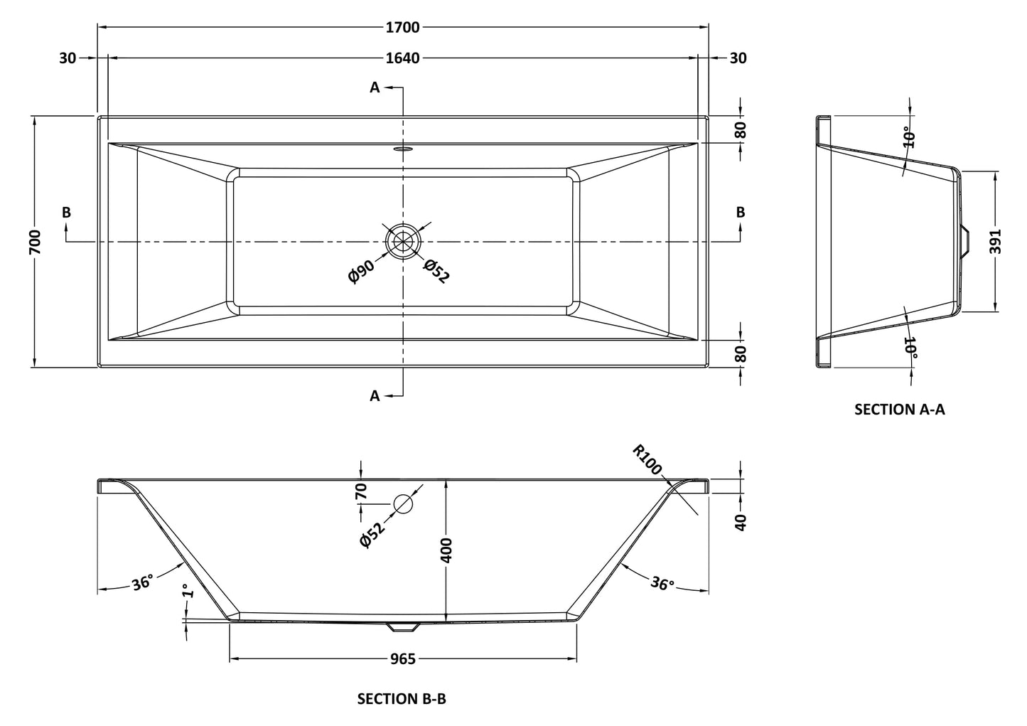 Hudson Reed Asselby Eternalite Double Ended Bath